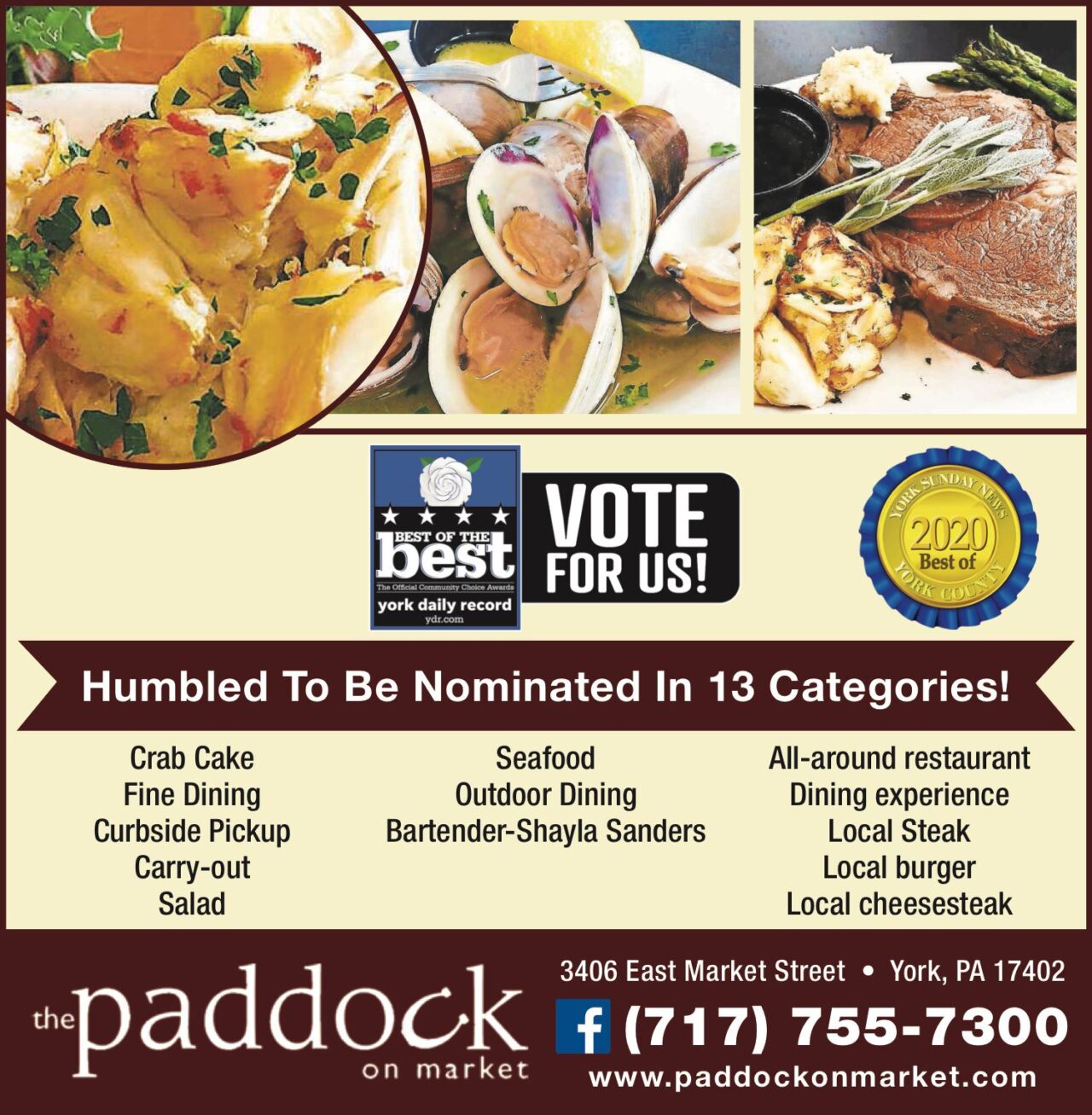 The Paddock on Market American Steak and Seafood Restaurant in York PA